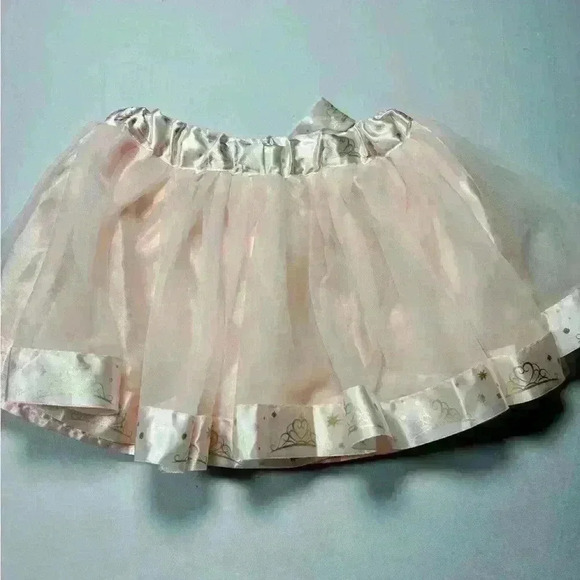 Disney Parks Princess Tulle Skirt Pink Satin Trim Bow Tutu Layers Size S 6X - Picture 5 of 5